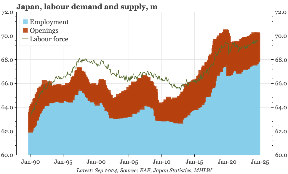 Japan – supply constrains labour demand